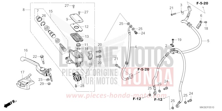 HAUPTBREMSZYLINDER, VORNE ZYLINDER von Africa Twin Mechanik DARKNESS BLACK METALLIC (NH463) von 2021